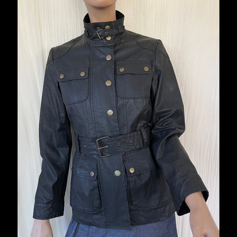 Banana Republic faux leather biker moto style jacket never worn XS vegan